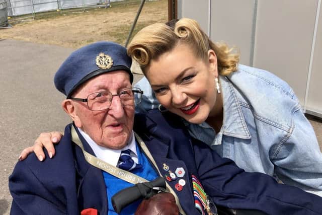 Stanley Northeast from Littlehampton at the D-Day 75 commemorations with singer and actress Sheridan Smith