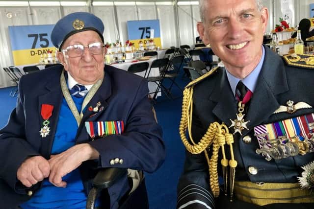 Stanley Northeast from Littlehampton at the D-Day 75 commemorations in Portsmouth, with RAF Air Chief Marshall Sir Stephen Hillier
